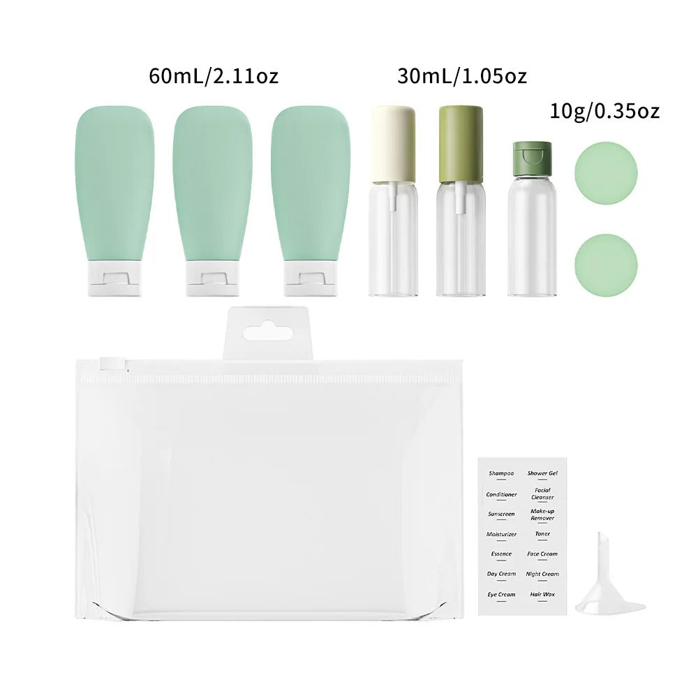 11-Piece Refillable Travel Bottle Set