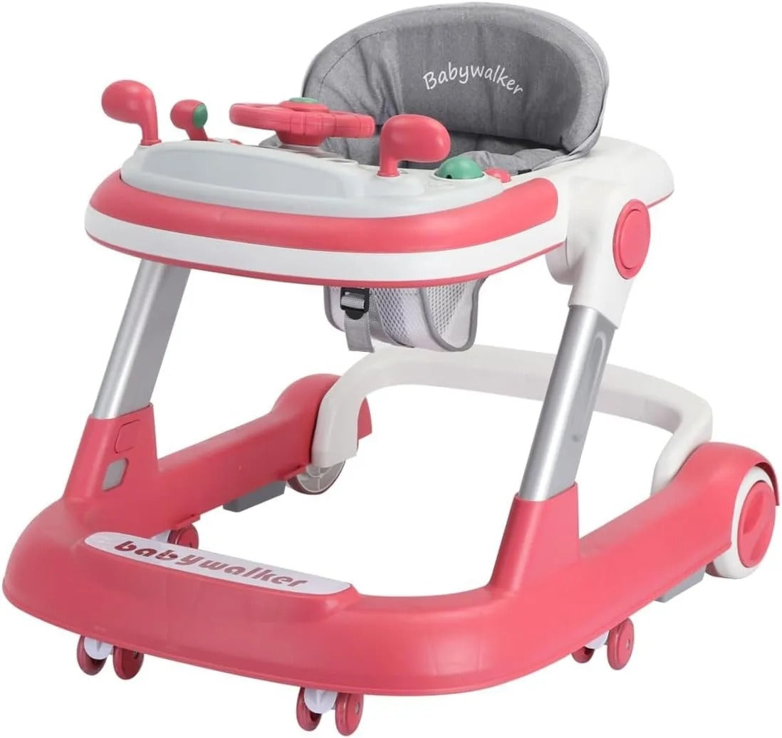 2-in-1 Baby Walker with Feeding & Music Tray