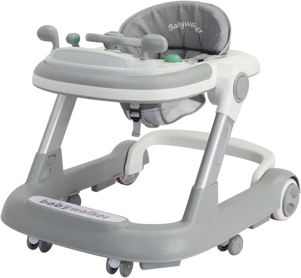 2-in-1 Baby Walker with Feeding & Music Tray