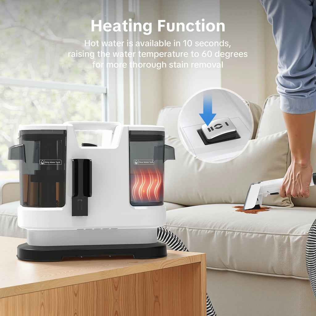 Lubluelu V8 800W Hot Water Carpet Cleaner