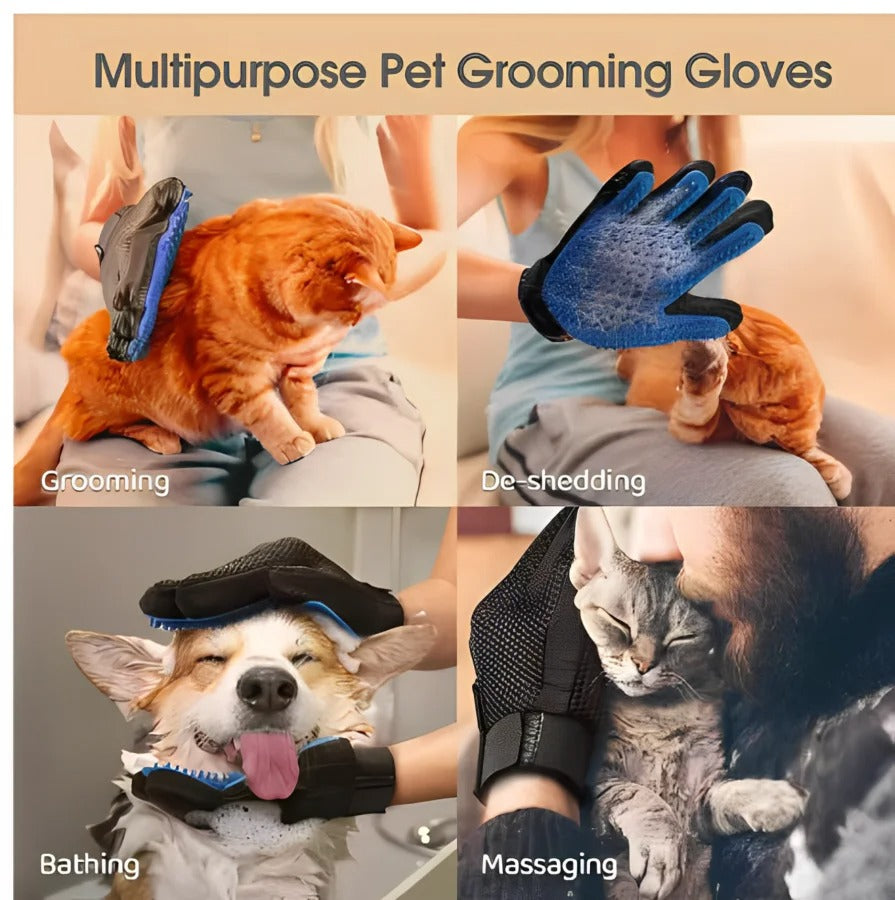 Silicone Pet Grooming Glove – Deshedding & Massage Brush