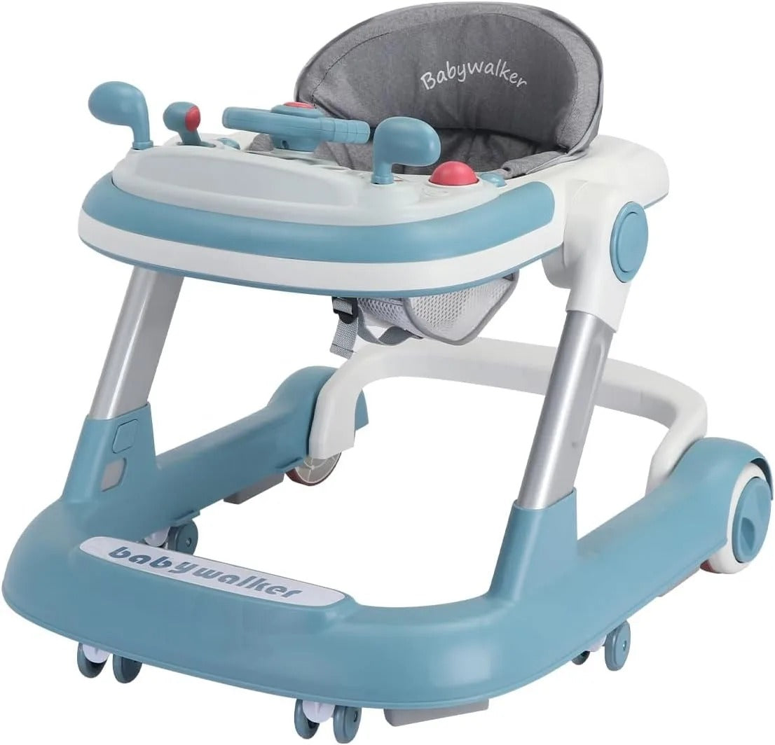 2-in-1 Baby Walker with Feeding & Music Tray