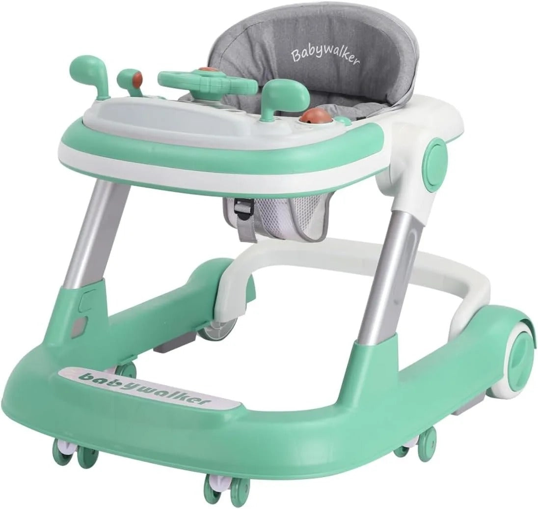 2-in-1 Baby Walker with Feeding & Music Tray